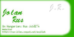 jolan rus business card